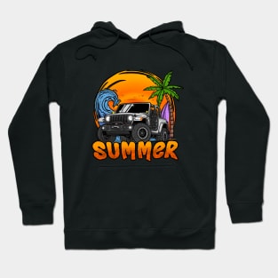 Jeep Wrangler Summer Holiday - White Hoodie